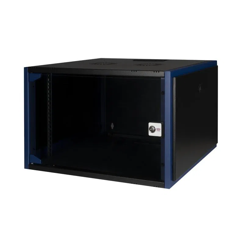 Шкаф настенный 19дюйм 7U 600х600 дв. стекл. черн. Datarex DR-600021