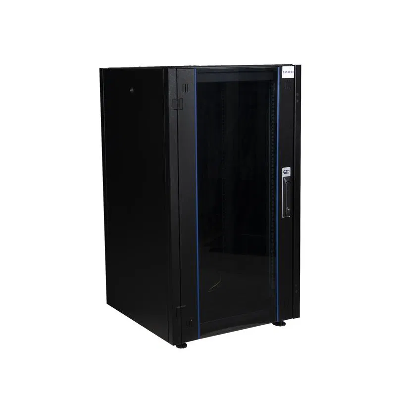 Шкаф напольный 19дюйм 22U 600х600 передн. дверь стекл.; задн. стенка метал. черн. Datarex DR-700101