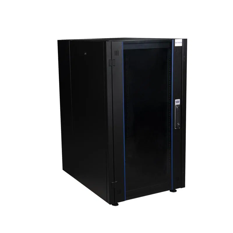 Шкаф напольный 19дюйм 22U 600х800 передн. дверь стекл.; задн. стенка метал. черн. Datarex DR-700111