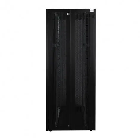 Шкаф напольный 19дюйм 26U 800х800 2-я перед. дв. стекл. 2-я задн. дв. метал. сер. Datarex DR-738220