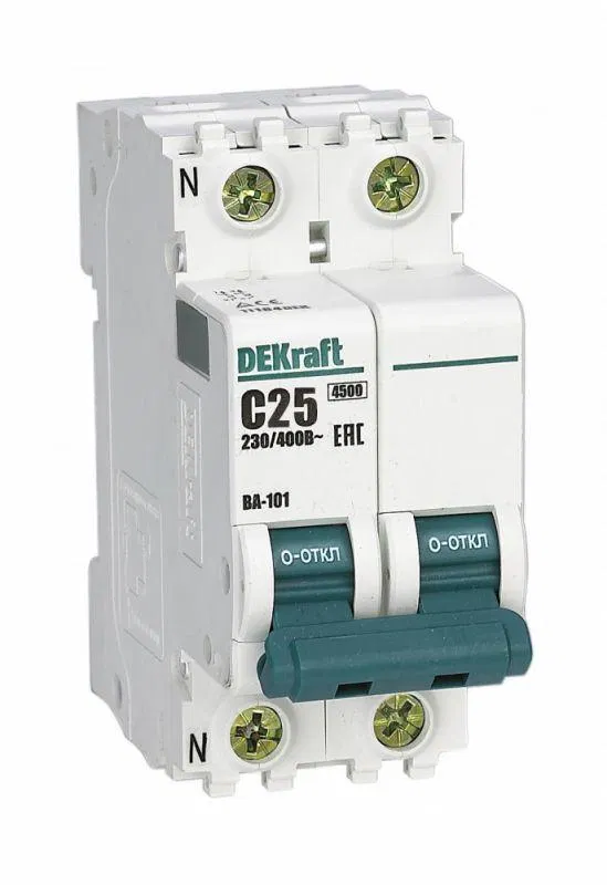 Modular automatic circuit breaker 2p (1P+N) C 25A 4.5kA BA-101 DEKraft 11184DEK