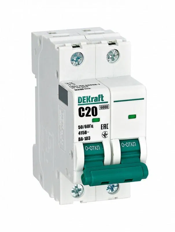 Modular automatic switch 2p C 20A 6kA BA-103 DEKraft 12290DEK