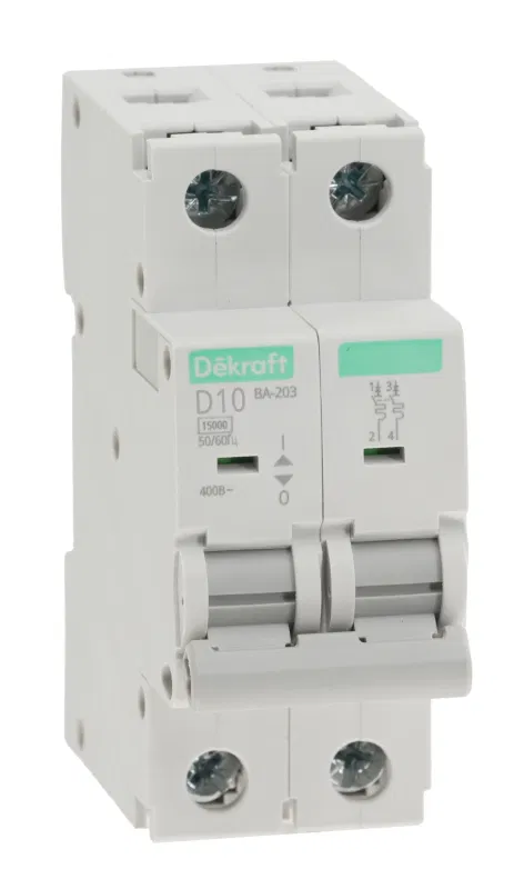 双极式断路器 D 10A 15kA ВА-203 DEKraft 13520DEK