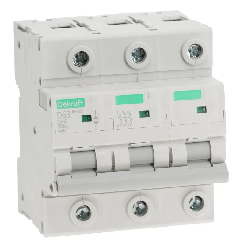三极断路器 D 63A 15kA ВА-203 DEKraft 13540DEK