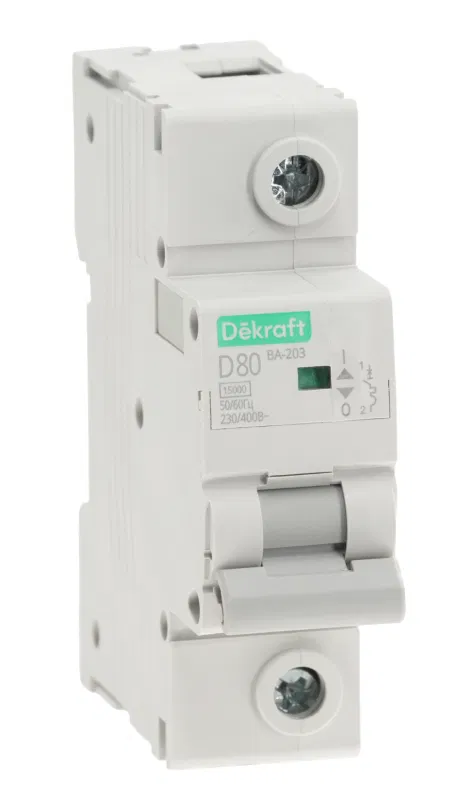 Circuit breaker 1P D 80A 15kA VA-203 DEKraft 13587DEK