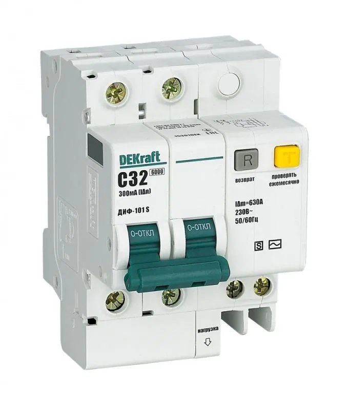 漏电保护断路器 2P 32A 300mA DIF-101 S Select 内置过载保护 DEKraft 15306DEK