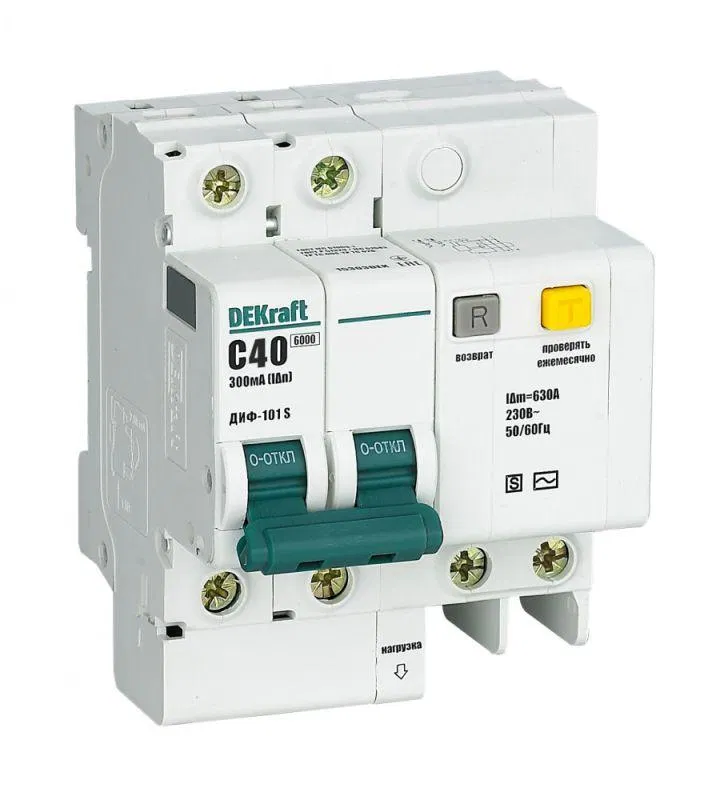 2P 40A 300mA 漏电保护断路器 DIF-101 S select. 内置过载保护 DEKraft 15307DEK