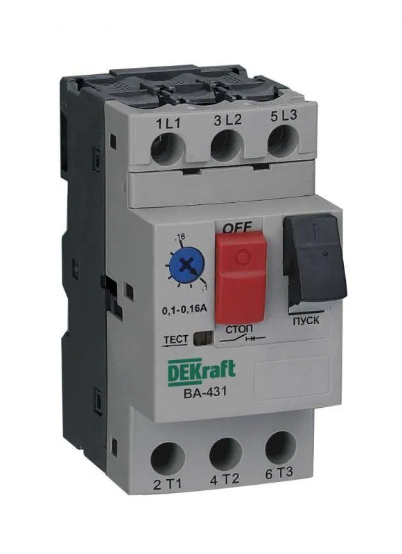 电机保护断路器 3p 0.1-0.16A 100kA ВА-431 DEKraft 21220DEK