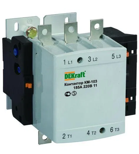 Contactor KM-103 185A cat. 220V AC 1NO+1NC AC-3 DEKraft 22154DEK