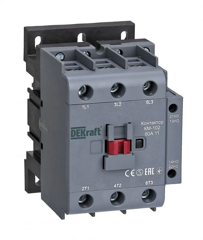 交流接触器 KM-102 80A 类别 36V AC 1NO+1NC AC-3 AC-4 DEKraft 22330DEK