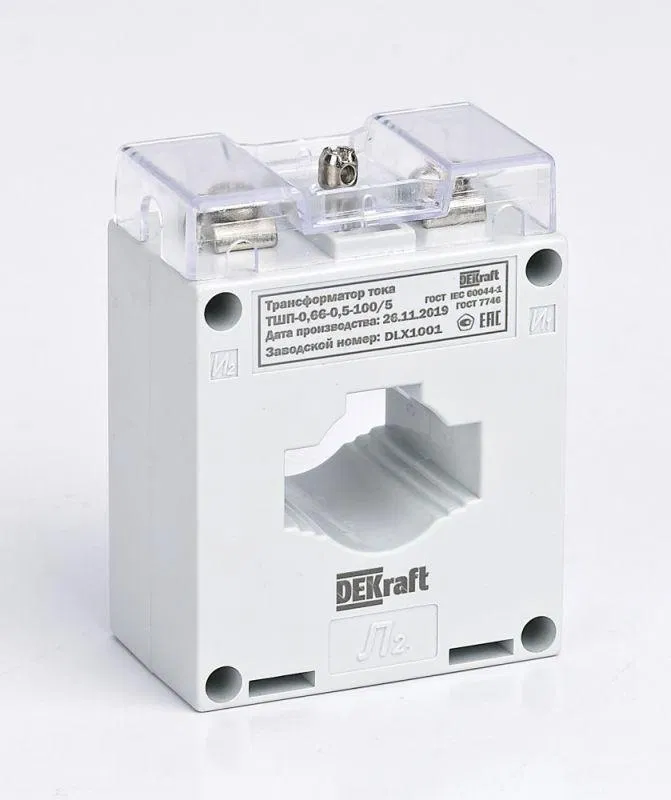 电流互感器 ТШП-0.66 150/5A 精度等级 0.5S 5VA d30mm DEKraft 50103DEK