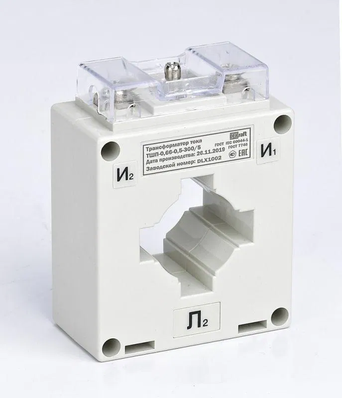 电流互感器 ТШП-0.66 400/5A 精度等级 0.5S 5VA d40mm DEKraft 50108DEK