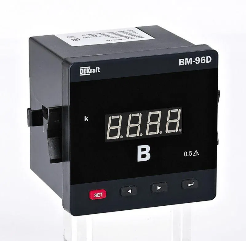 数字电压表 ВМ-72D 三相输入 600В 输出 DO+RS-485 72х72mm LED显示屏 DEKraft 50365DEK