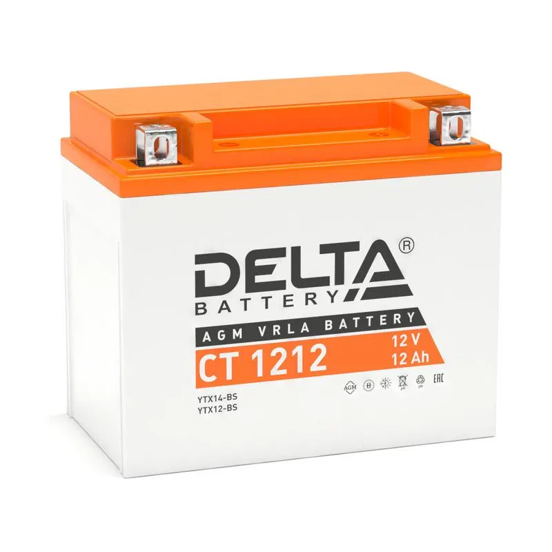 Аккумулятор стартерный 12В 12А.ч CT 1212 Delta 3401010030014