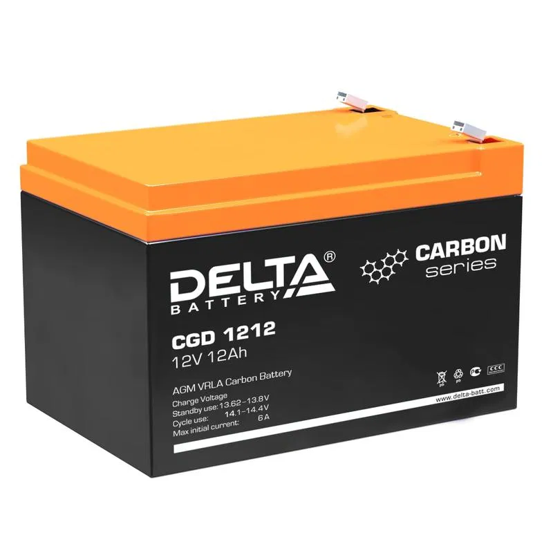 Аккумулятор профессиональный 12В 12А.ч CGD 1212 Delta 4614010020004