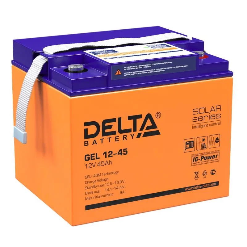GEL Battery 12V 45Ah GEL 12-45 Delta 4614010140009