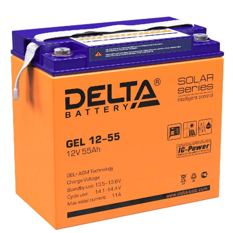 GEL蓄电池 12V 55Ah GEL 12-55 Delta 4614010140013