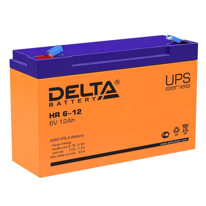 UPS蓄电池 6V 12Ah HR 6-12 Delta 4614010180015