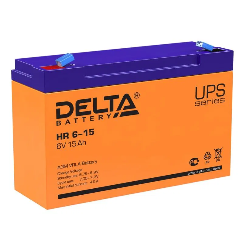 UPS蓄电池 6V 15Ah HR 6-15 Delta 4614010180017