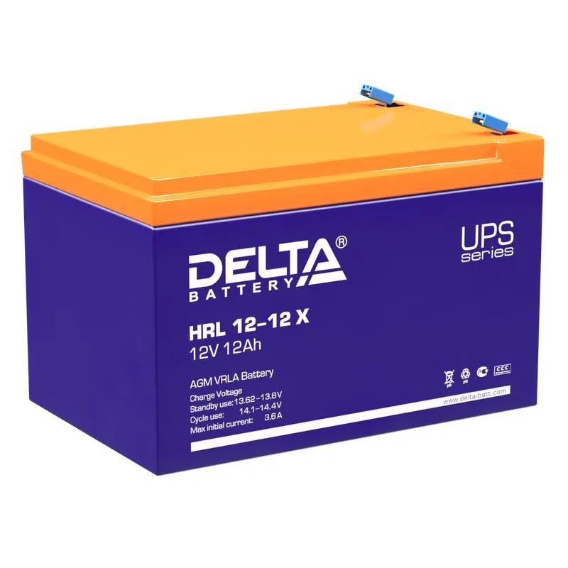 Аккумулятор профессиональный 12В 12А.ч HRL 12-12 X Delta 4614010610002