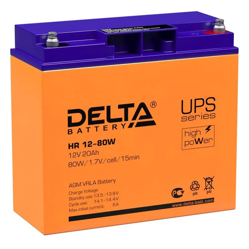 UPS蓄电池 12V 20Ah HR 12-80 W Delta 4614010630007