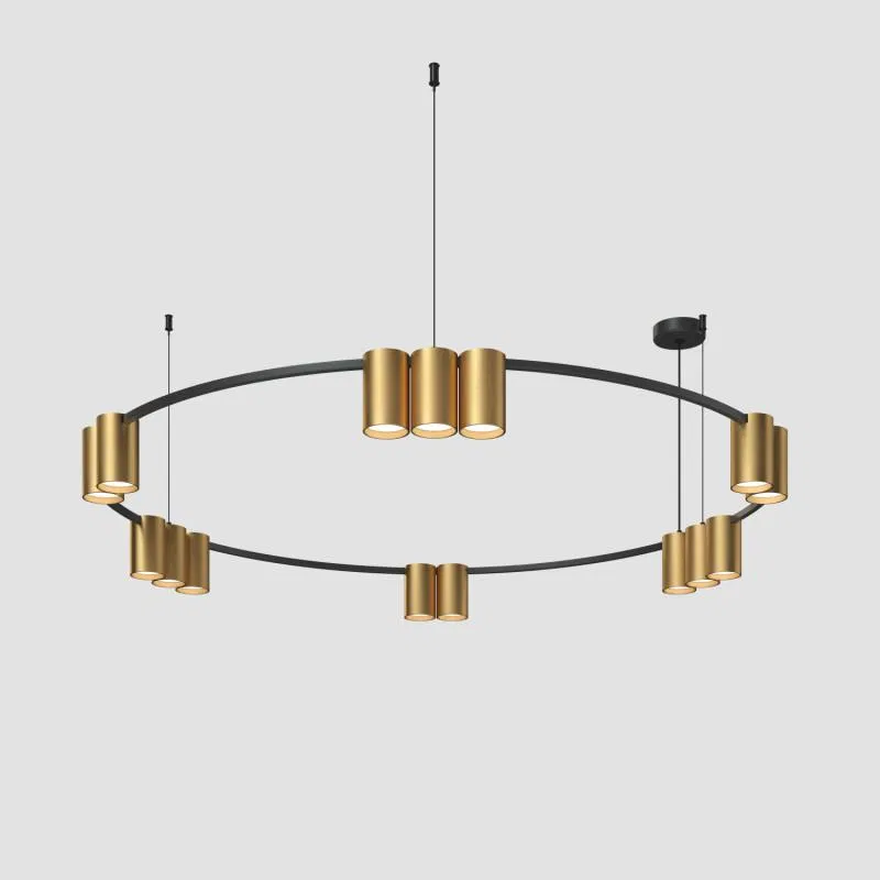 Светильник ORBIT 15Вт 15xGU10 IP20 LED подвесной алюм. черн.+сатинированное зол. DENKIRS 764327
