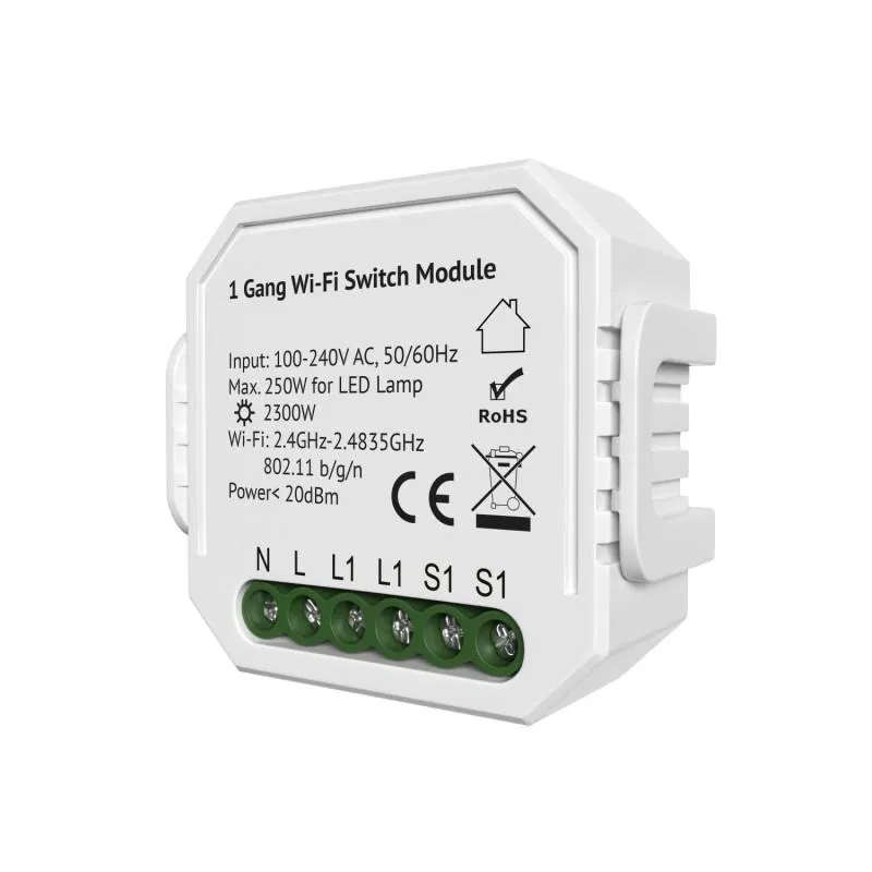 Реле-выключатель одноканальное Wi-Fi 1х2300Вт/250Вт для LED DENKIRS 780473