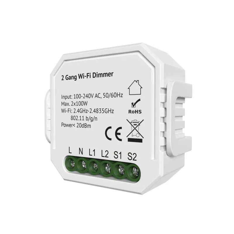 Реле-диммер двухканальное Wi-Fi 2х100Вт DENKIRS 780476