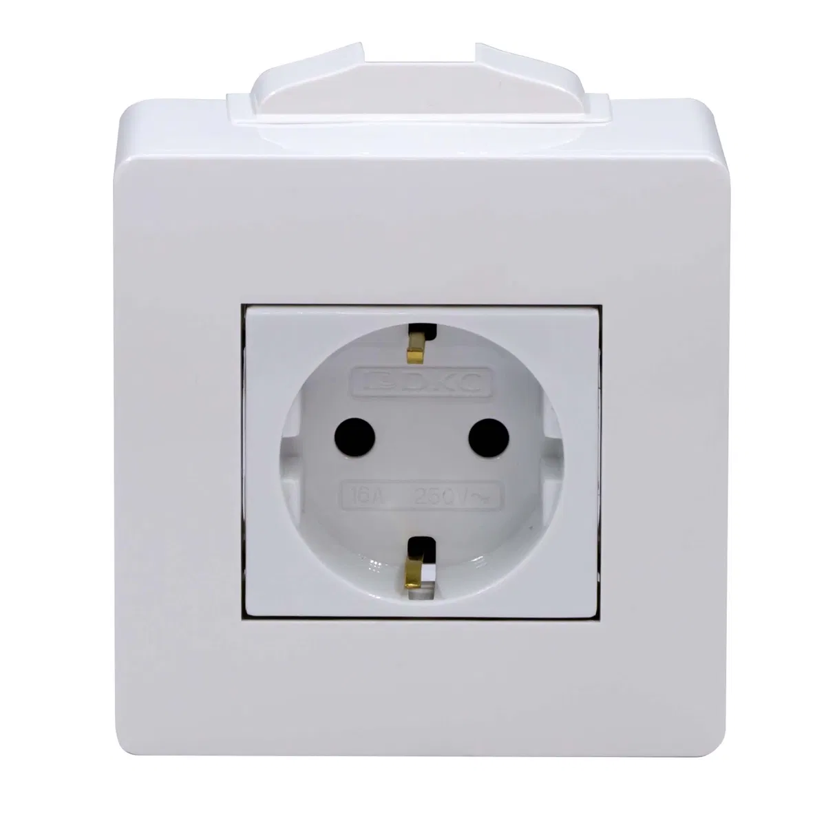 Коробка в сборе с силовой розеткой, белая 10482 DKC