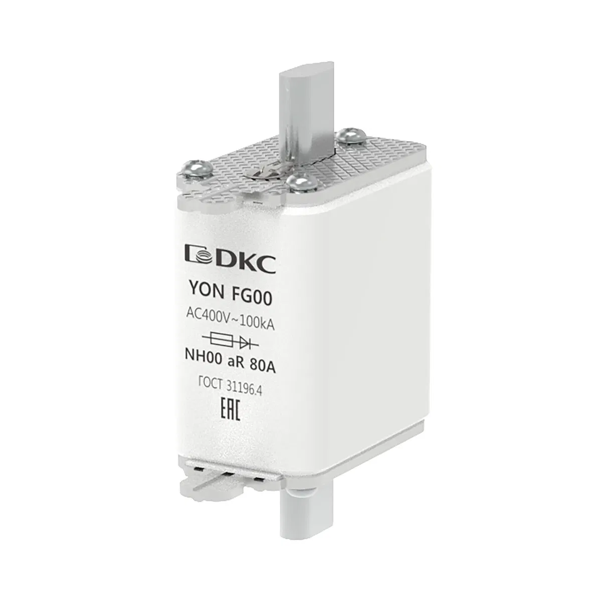 Предохранитель YON ножевого типа FG00 80А 400V характеристика aR 1FG00-0080-400V-AR DKC