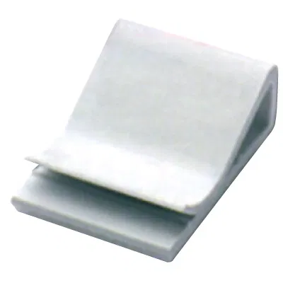 Self-adhesive clip for flat cable, white, 30x26x9.6