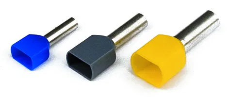 Twin ferrule terminal 2.50 sq.mm with insulating flange grey (НШВИ2)