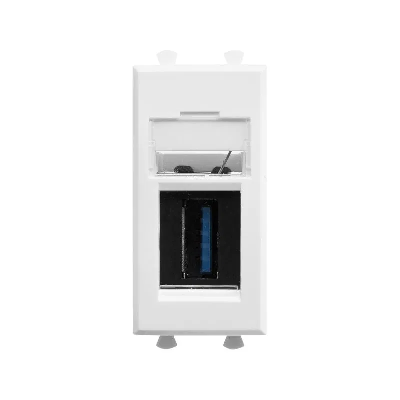 USB 3.0 розетка модульная, тип А-А, Avanti, белое облако, 1 модуль 4400301 DKC