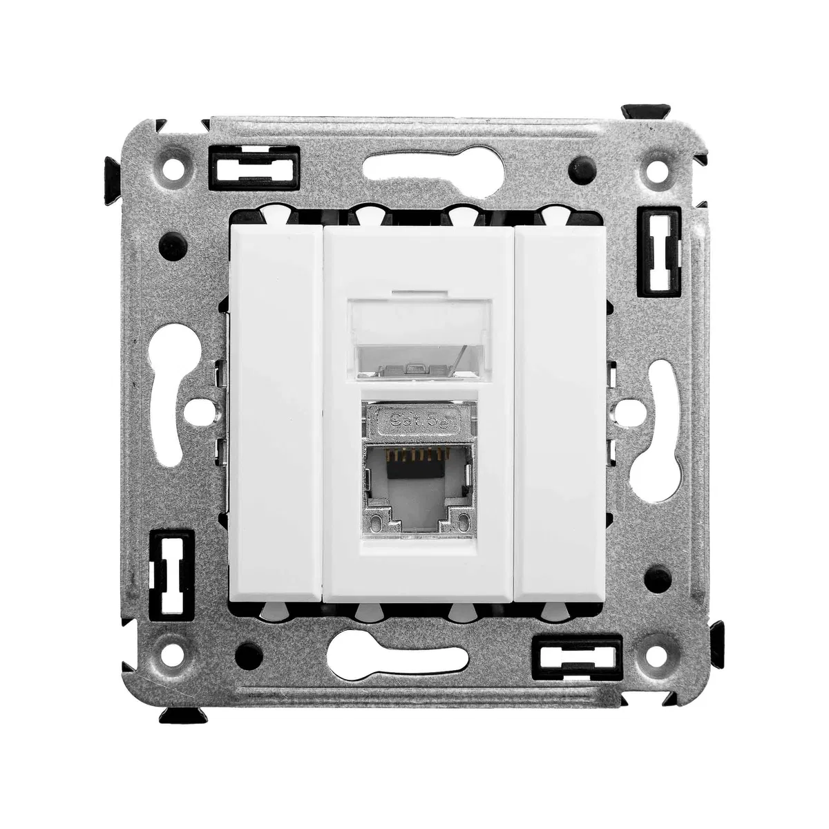 Компьютерная розетка RJ-45 в стену, кат.5e одинарная экранированная, Avanti, белое облако 4400363 DKC