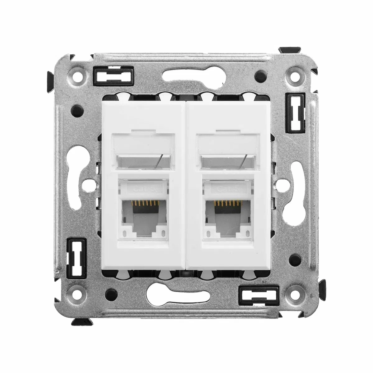 Компьютерная розетка RJ-45 в стену, кат.5e двойная, Avanti, белое облако 4400464 DKC