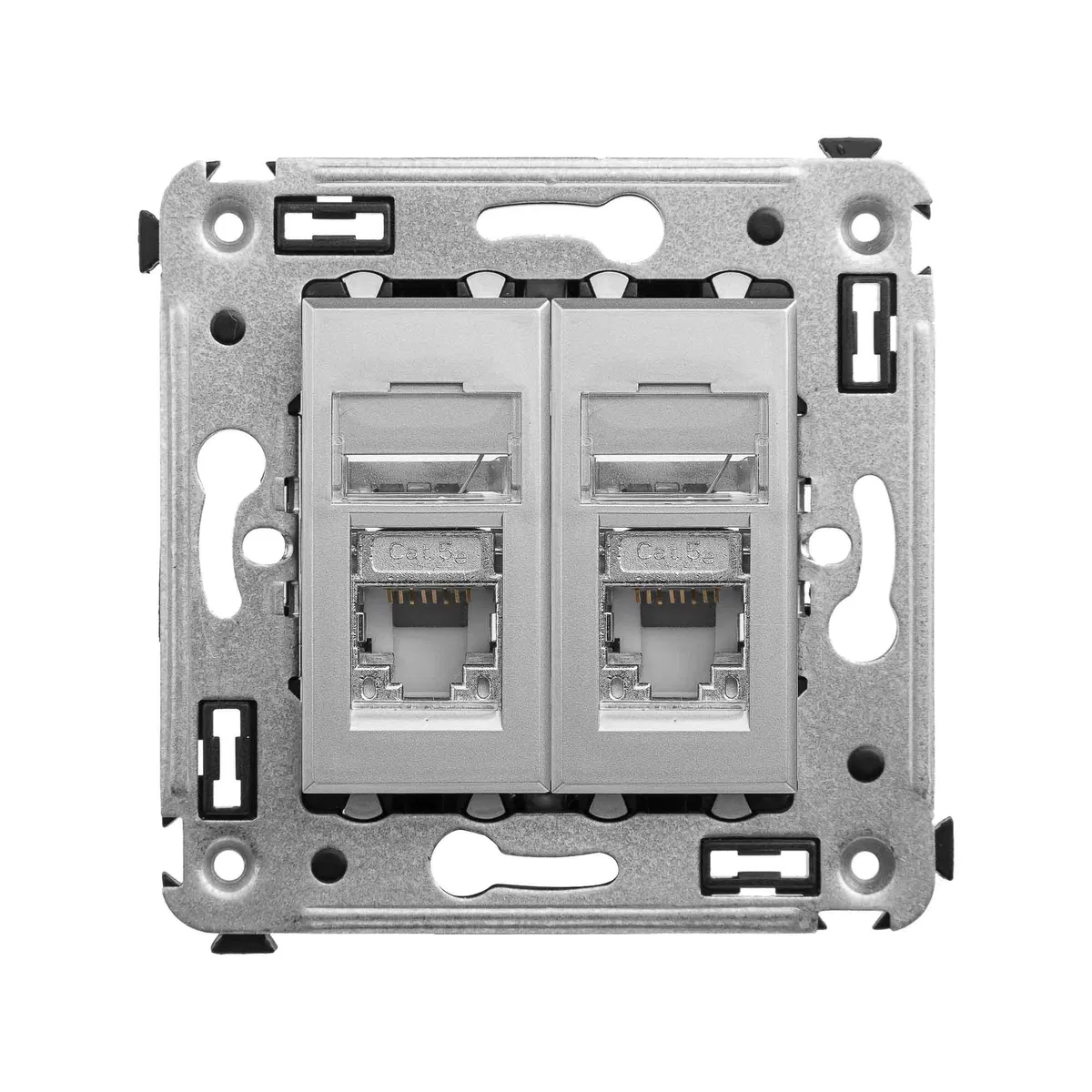 Компьютерная розетка RJ-45 в стену, кат.5e двойная экранированная, Avanti, закаленная сталь 4404364 DKC
