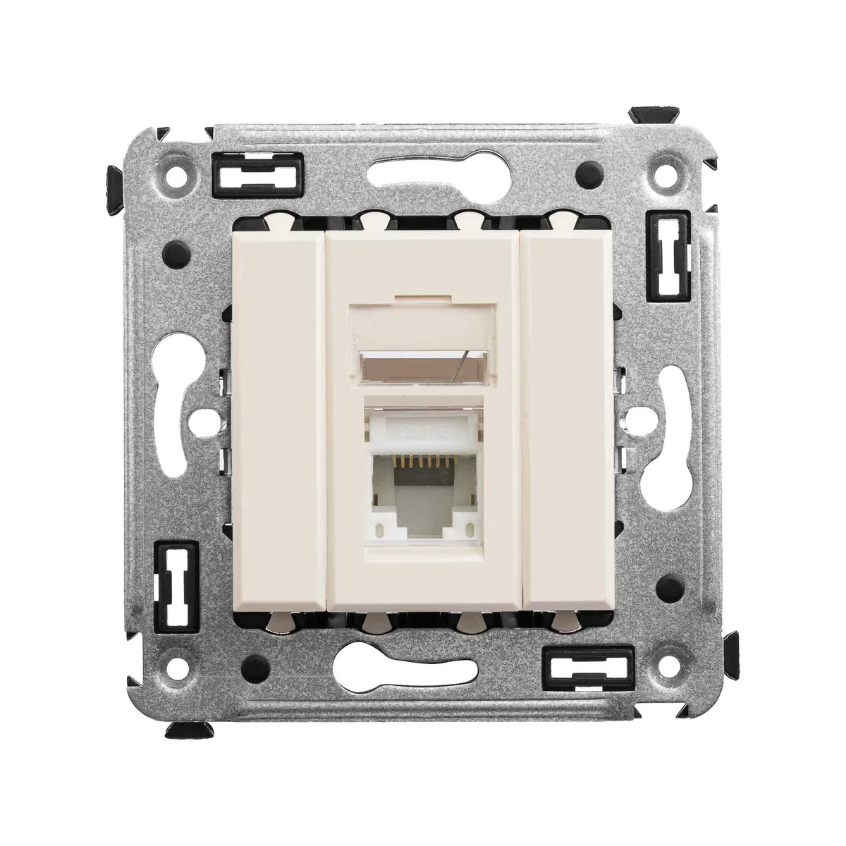 Компьютерная розетка RJ-45 в стену, кат.6А одинарная, Avanti, ванильная дымка 4405373 DKC