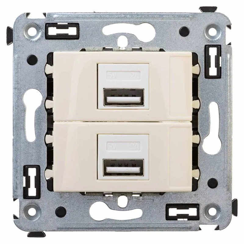 USB зарядное устройство в стену 2.1 А, Avanti, ванильная дымка 4405543 DKC