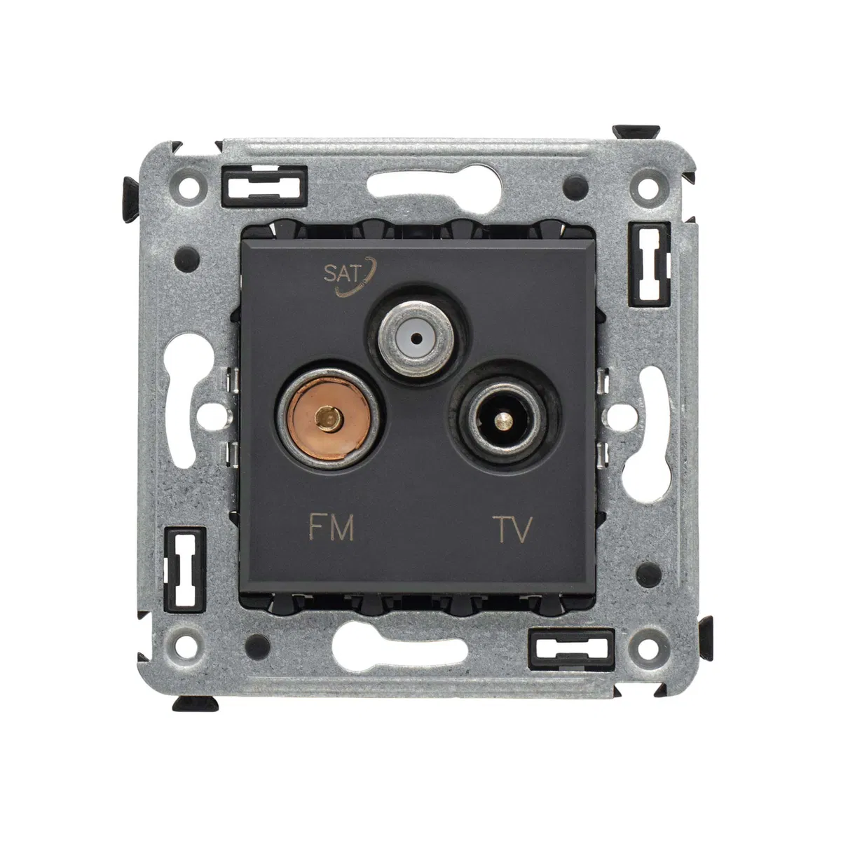 Розетка TV-FM-SAT в стену, Avanti, черный матовый 4412533 DKC