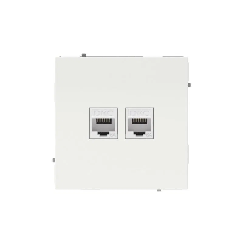 Розетка компьютерная 2-м KANT RJ45 кат.6A без шторки бел. магнолия DKC 7000674