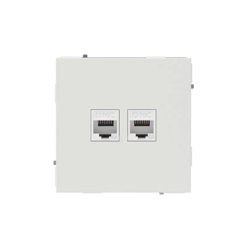 Розетка компьютерная 2-м KANT RJ45 кат.6A без шторки бел. песок DKC 7010674