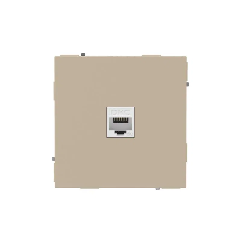 Розетка компьютерная 1-м KANT RJ45 кат.5E без шторки ванильн. марципан DKC 7015663