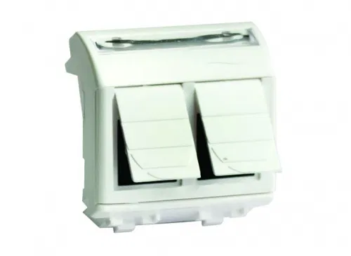 Компьютерная розетка RJ-45, кат.5Е (2 разъема АМР), белая, 2 мод. 76643B DKC