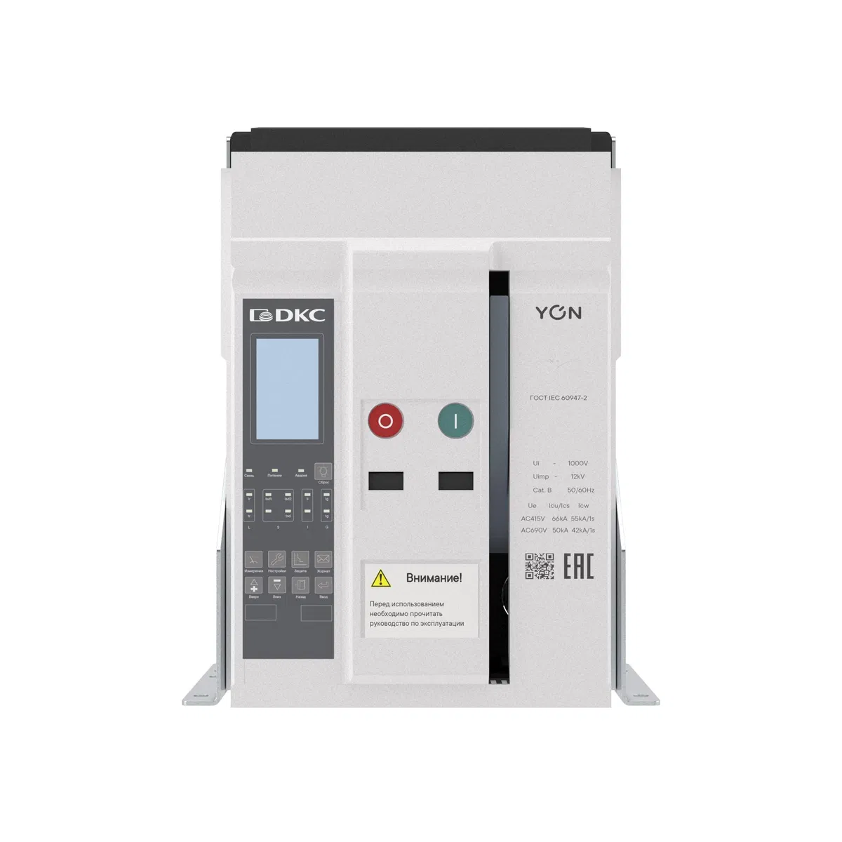 Air circuit breaker YON pro ANX10N 3P 1000 A 66 kA, frame size S, ETH trip unit, fixed, horizontal/vertical connection, 24 V DC control ANX10NS3FH755500K DKC