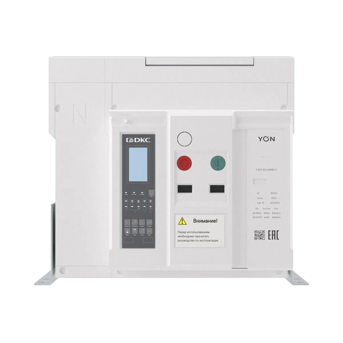 Air circuit breaker YON pro ANX12H 4P 1250 A 85 kA, frame size N, trip unit ETH, fixed, horizontal/vertical connection, 24 V DC control ANX12HN4FH755500K DKC