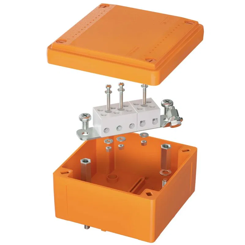 Коробка ответвительная FS 100х100х50мм IP56 5п 450В 20А 10кв.мм с гладкими стенками и клеммниками пластик. DKC FSB10510