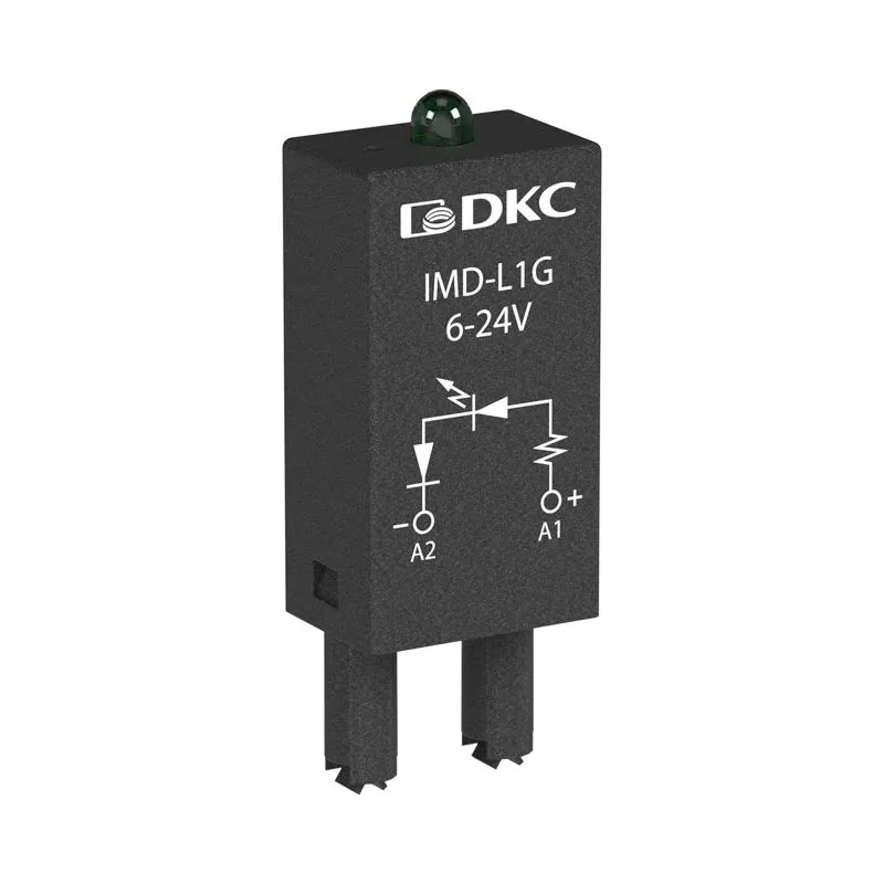 Модуль индикации и защиты, LED зеленый+диод, 6-24V DC IMD-LDD1G DKC