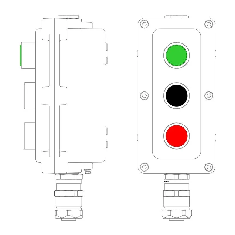 Пост управления взрывонепроницаемый из алюм. LCSD-03-B-MC-L1G(220)x1-P1B(11)x1-P1R(11)x1-PCMB-KAEPM3MHK-26 DKC LCSD21000124