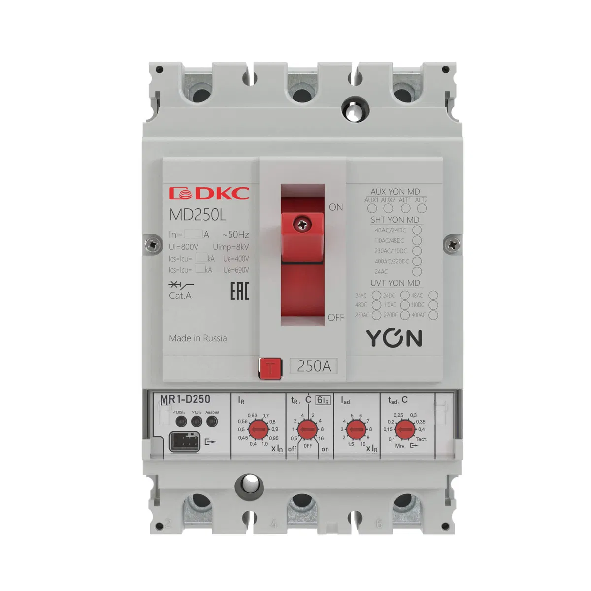 Авт. выкл. YON MD160H-MR1 3P 160А 65kA Ir 0.4…1xIn Isd 1.5…10xIn DKC