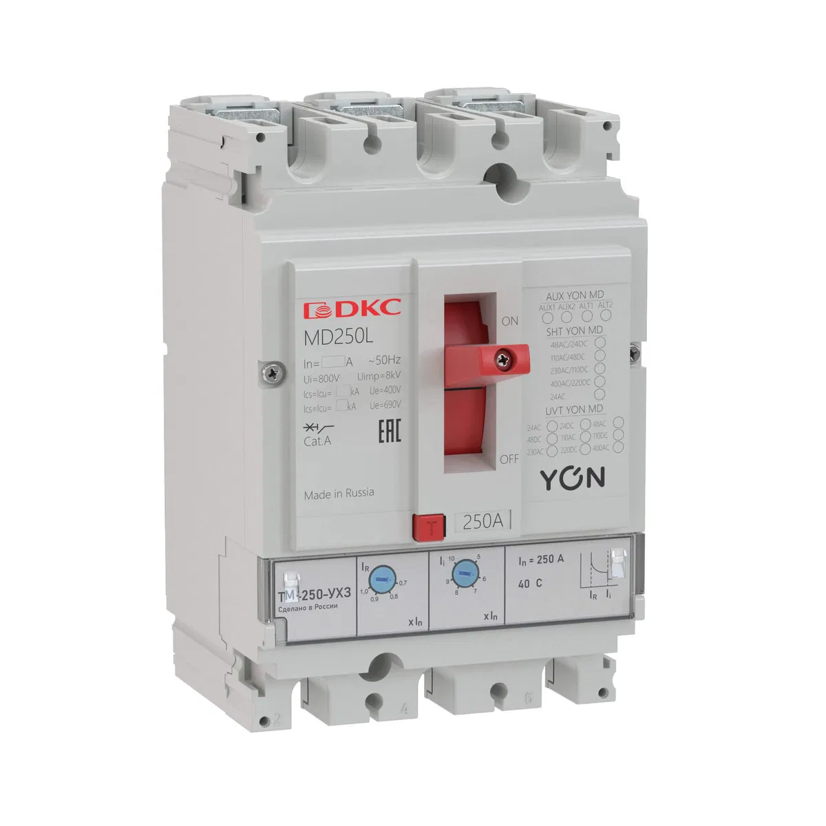 Авт. выкл. YON MD250N-TM200 3P 200А 40kA Ir 0.7…1xIn Ii 5…10xIn DKC